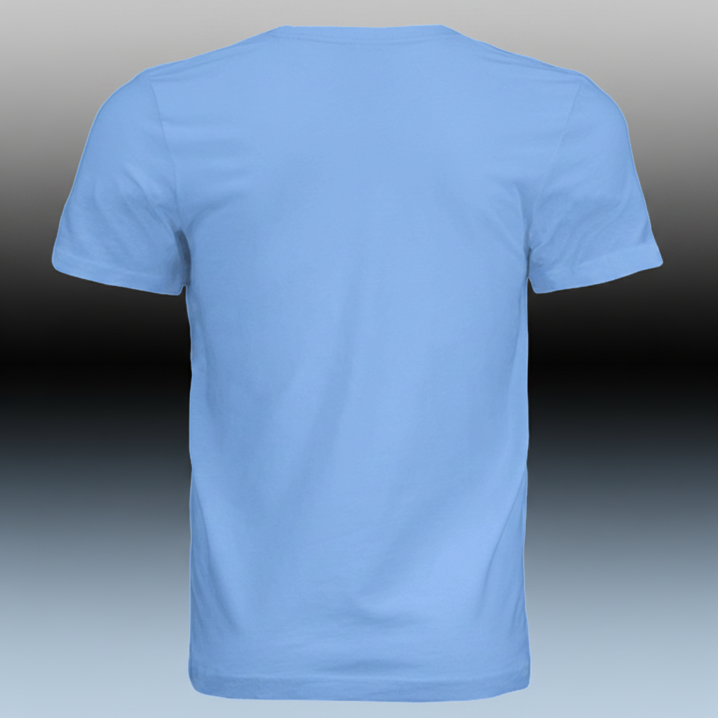 Back Tee on Blue Gradient Background