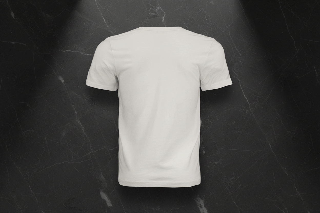 Vintage White No Betrayal Tee Back on Dark Marble