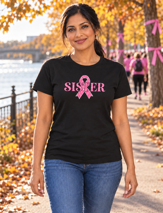 Sister Strong | Pink Ribbon Awareness Tee
