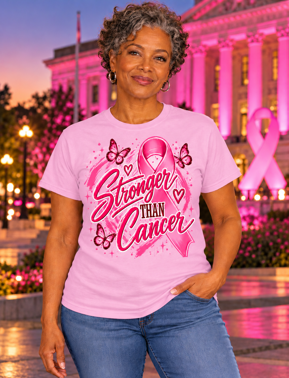 Stronger Than Cancer | Breast Cancer Awareness Tee