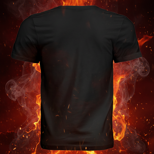 Black Tee - Back on Fire Background