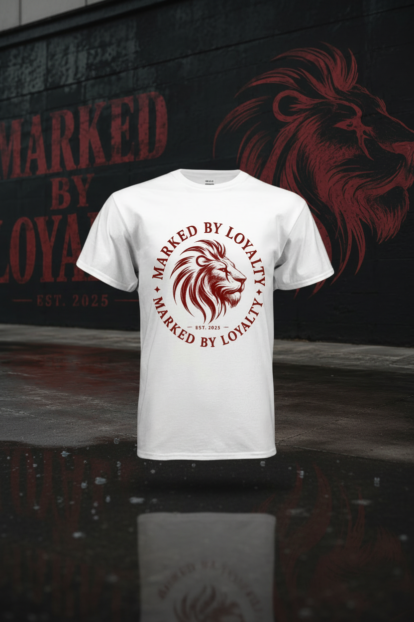 Marked By Loyalty White Tee - Urban Background