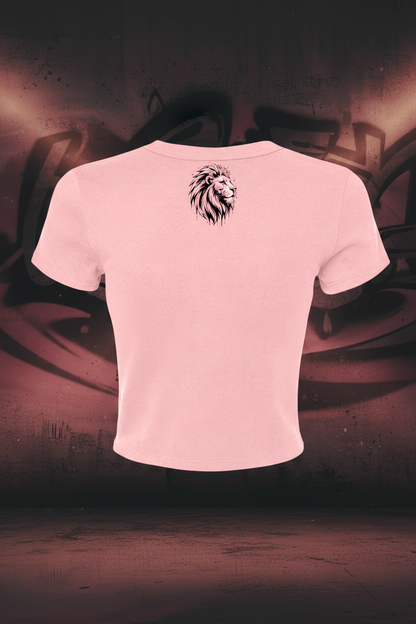 Pink Crop Tee Back - Pink Graffiti Background