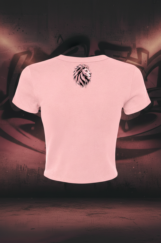 Pink Crop Tee Back - Pink Graffiti Background