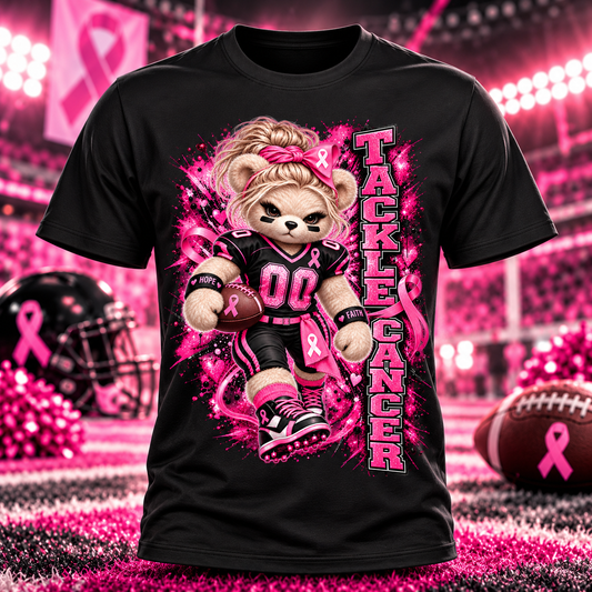 Tackle Cancer | Pink Ribbon Breast Cancer Awareness T-Shirt