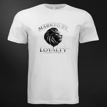 White Lion Tee Front on Dark Marble